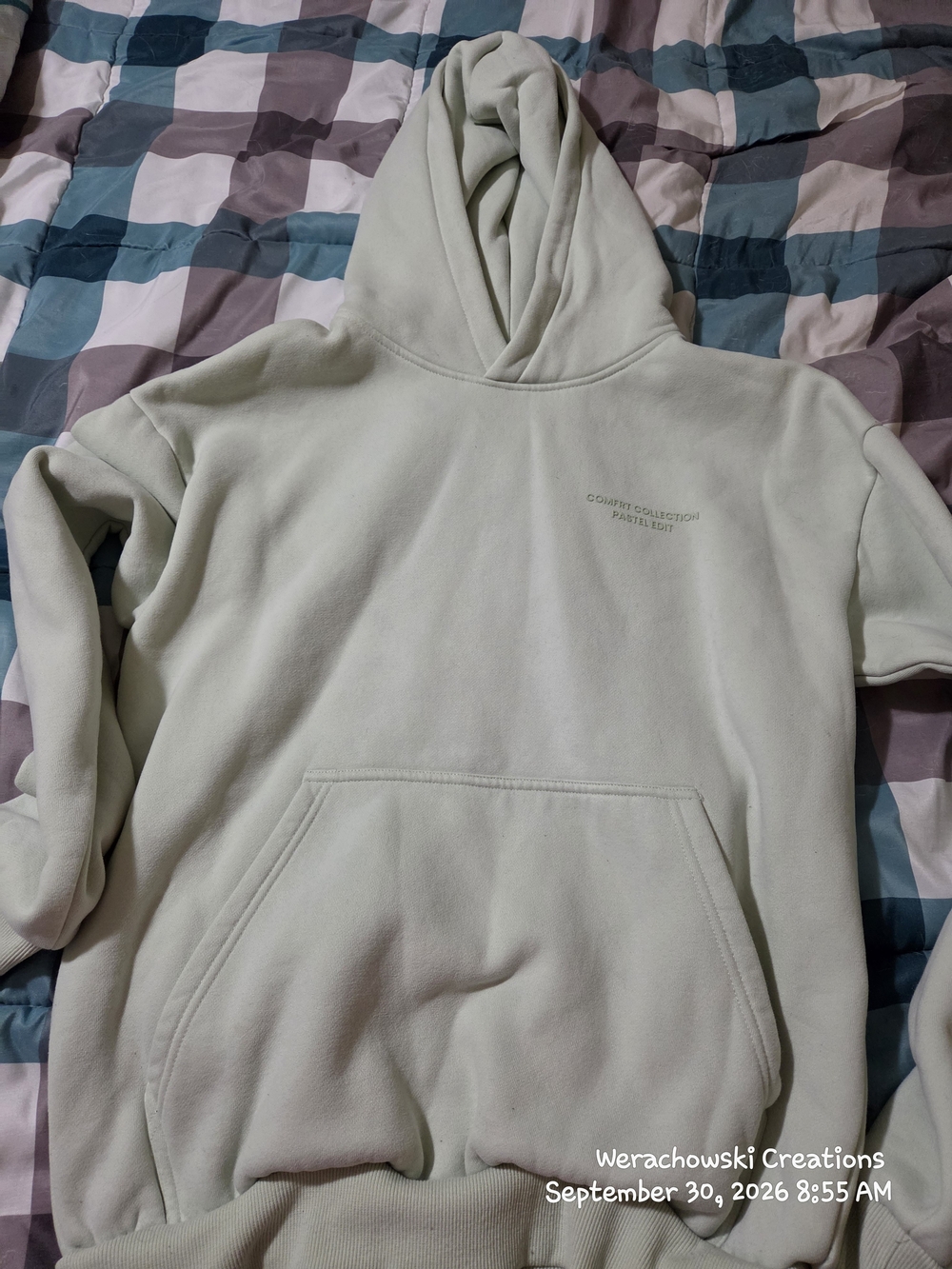 Washed Pastel Mint Green Hoodie Sweatshirt - Women